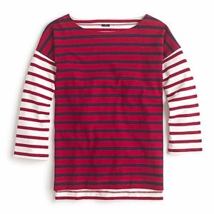 NWT  J.Crew Boatneck T-shirt in Mixed Stripes